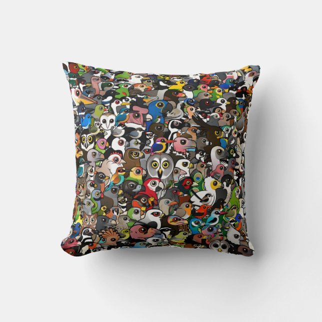 Coussin Foule de Birdorable (Recto)