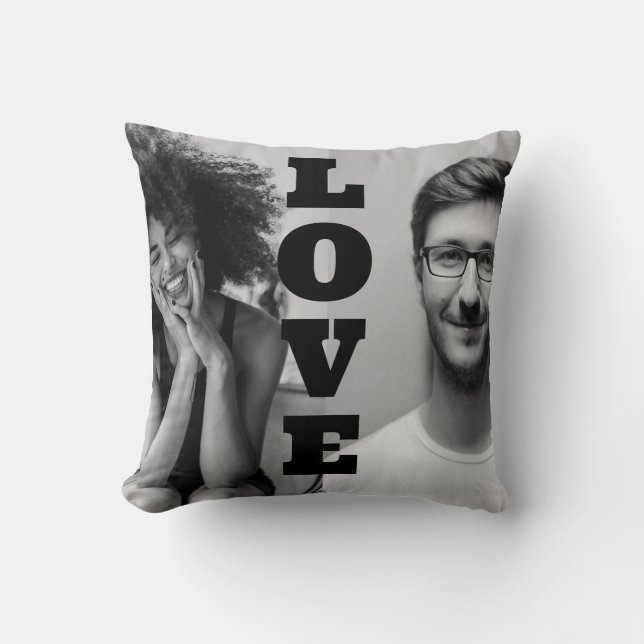 Coussin Four Photo Couples Love for Valentines Cadeau (Recto)