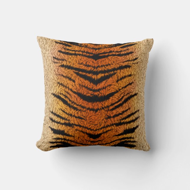 Coussin Fourrure d'animal de tigre de Bengale (Recto)