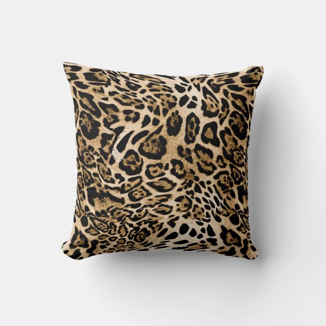 Coussin Fourrure de léopard d'Afrique : Texture d'animal s (Recto)