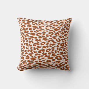 Coussin Fourrure Empreinte de léopard Brown