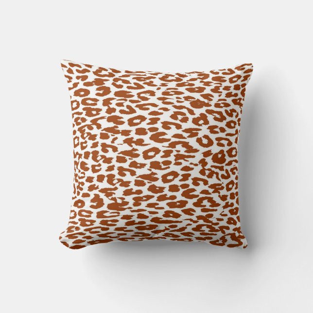 Coussin Fourrure Empreinte de léopard Brown (Recto)