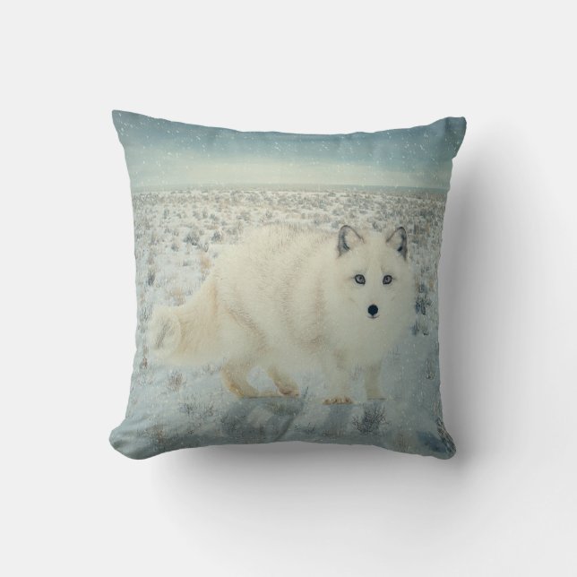 Coussin Fox arctique (Recto)