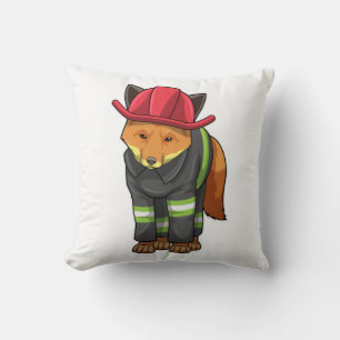 Coussin Fox as Firefighter avec Helmet