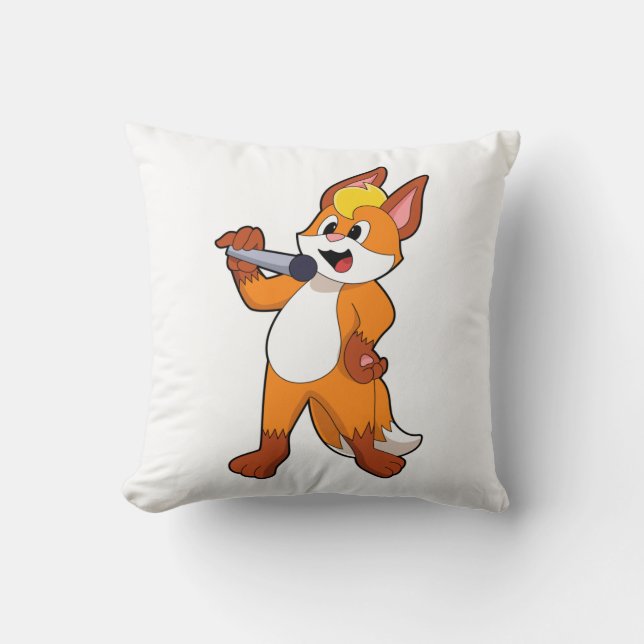 Coussin Fox as Singer with Microphone (Recto)