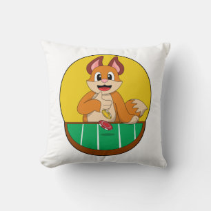 Coussin Fox at Poker avec des jetons de Poker