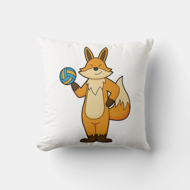 Coussin Fox comme joueur de volleyball avec volleyball (Recto)