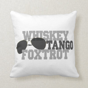 Coussin Fox-trot de tango de whiskey - verres d'aviation