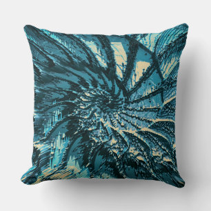 Coussin Fractage Turquoise en rotation