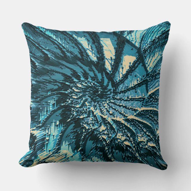 Coussin Fractage Turquoise en rotation (Recto)