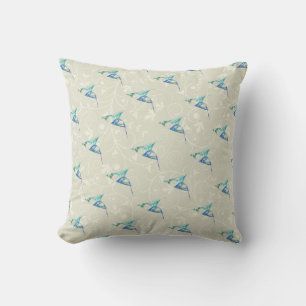 Coussin Fractal - Oiseau bleu en vol