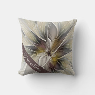 Coussin Fractale florale, Imaginaire Fleur Terre Couleurs