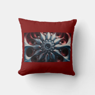 Coussin Fractale Juliabrot rouge et argent