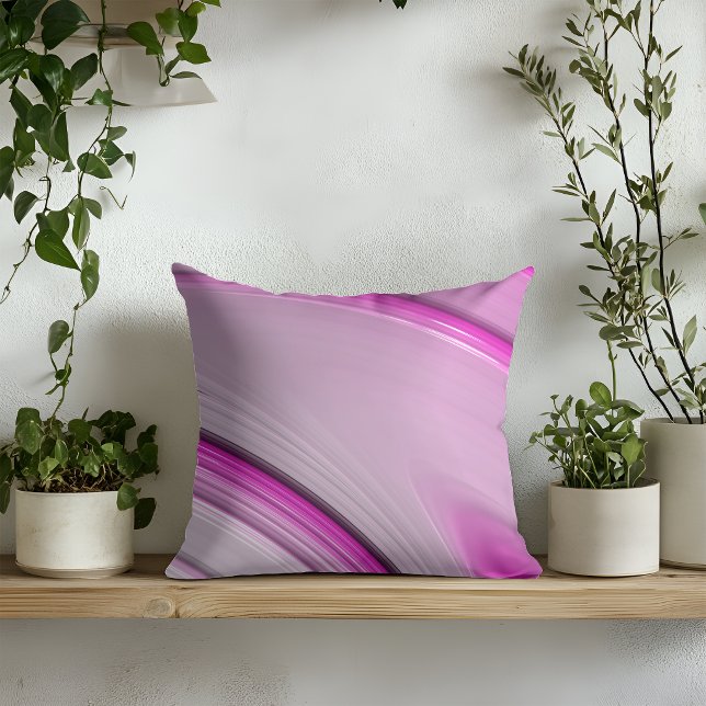 Coussin Fractale Rose Abstraite Moderne (Créateur téléchargé)