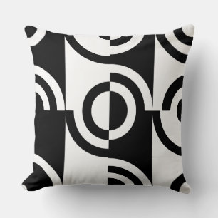 Coussin Fragments Circulaires Noirs Et Blancs Éclairage