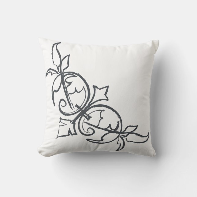 Coussin frais unique blanc noir d'art de l'emblème (Recto)