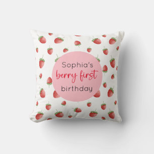 Coussin fraise 1er anniversaire Berry 1er