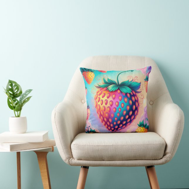 Coussin Fraise colorée (Chaise)