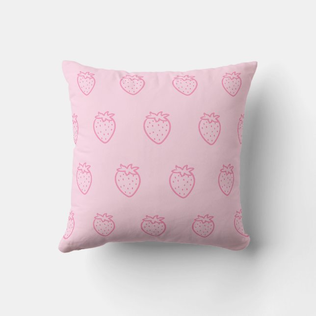 Coussin Fraise rose pâle (Verso)