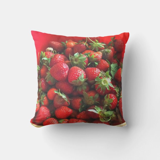 Coussin Fraises | baies rouges fraîches (Recto)