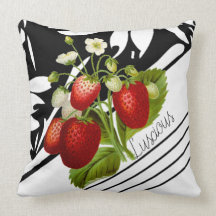 Fraises Luscious sur Graphisme noir et blanc