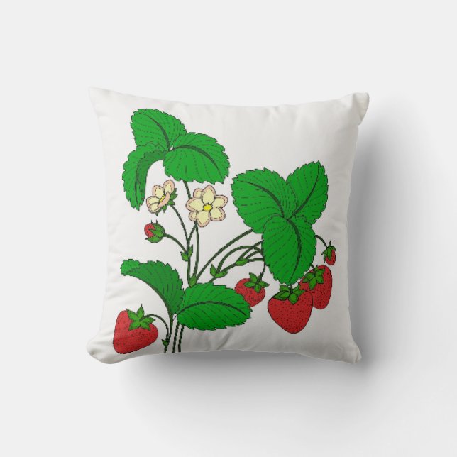 Coussin Fraises pour le petit-déjeuner (Recto)