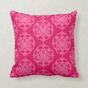 Coussin Framboise et damas rose