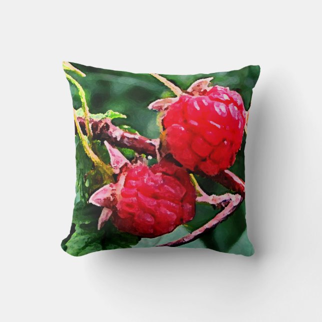 Coussin Framboises sauvages (Recto)