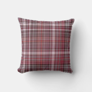 Coussin Framboises sauvages carreaux rouge cramoisi
