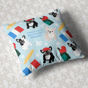 Coussin Français aller en France mignon Motif français Bul
