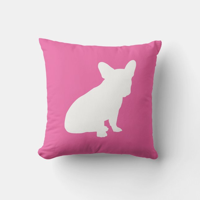 Coussin Français Baby shower Buldog Français Rose (Recto)