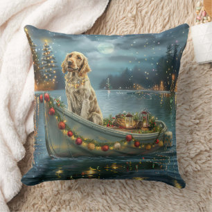 Coussin Français Setter Christmas Festive Voyage