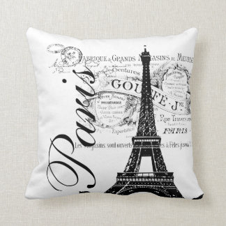 Coussin français vintage d'illustration de Tour