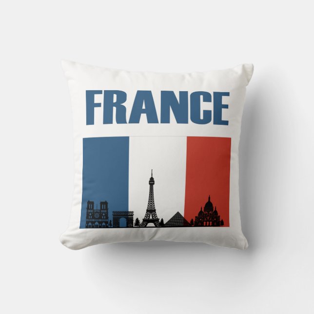 Coussin France Travel - Paris City Skyline Pavillon França (Recto)