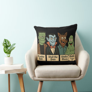 Coussin Frankie Bolt Vlad la Pâle Monstres d'Halloween