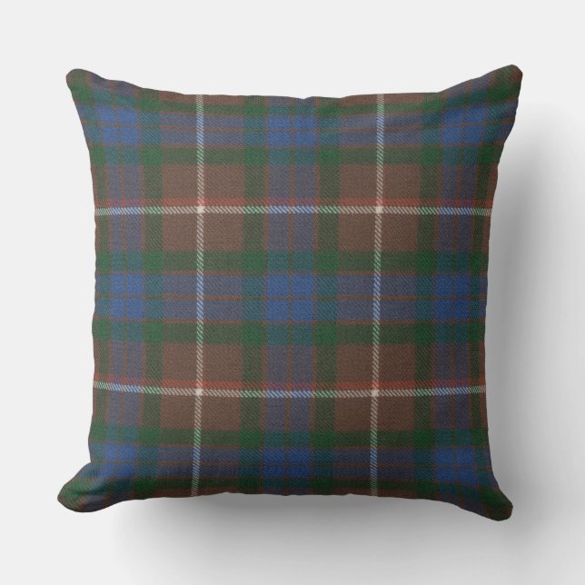 Coussin Fraser Chasse Ancien Tartan écossais (Recto)