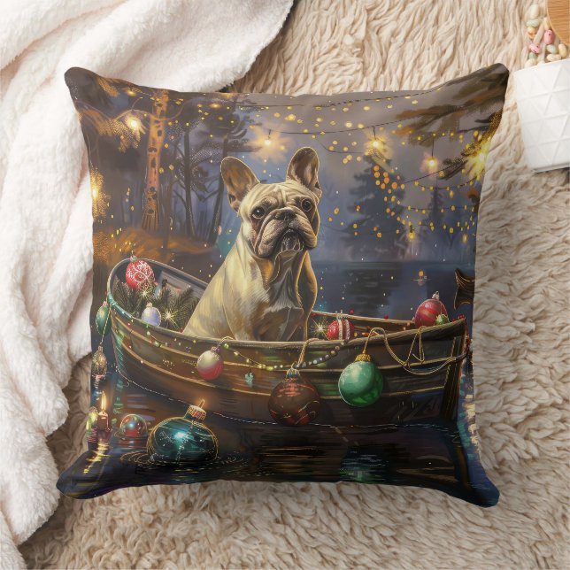 Coussin French Bulldog Christmas Festive Voyage (Couverture)