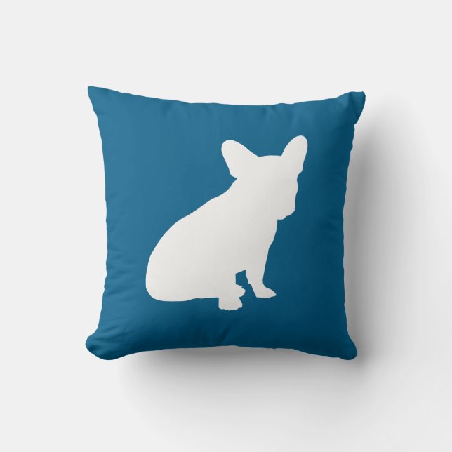 Coussin French Bulldog Theme Party - Baby shower Blue (Recto)
