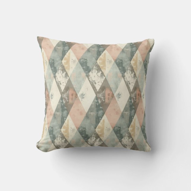 Coussin French Retro Harlequin Throw Pillow (Recto)