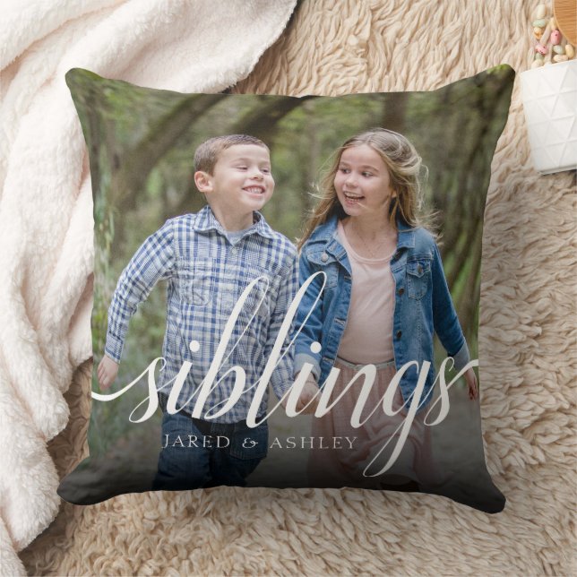 Coussin Frère Soeur des frères personnalisés Écriture de l (Couverture)
