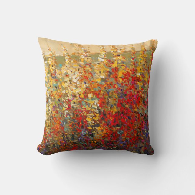Coussin Fresque du jardin lumineux des Fleurs sauvages du  (Recto)