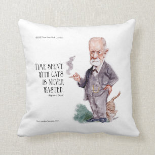 Coussin Freud & Citation sur les chats