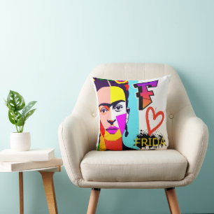 Coussin Frida colorée POP ART