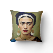 Frida Kahlo avec oreilles perles Jeter l'oreiller