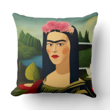 Frida Kahlo en tant qu'oreiller à lancer Mona Lisa