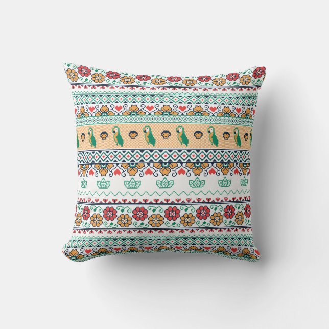 Coussin Frida Kahlo | Patrón de Colores (Recto)
