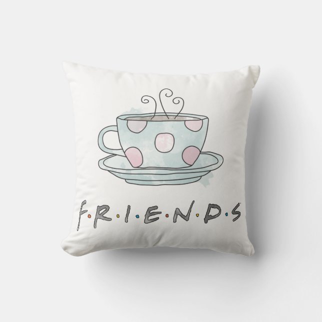 Coussin FRIENDS™ | Aquarelle de café (Recto)