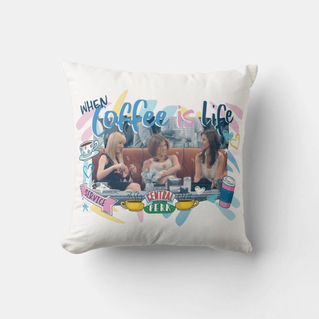 Coussin FRIENDS™ | Quand le café c'est la vie (Recto)
