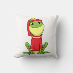 Coussin Frog as Firefighter avec Helmet