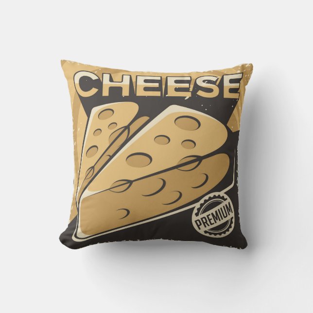 Coussin Fromage classique Vintage rétro (Recto)